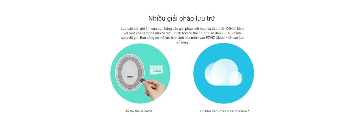 camera ezviz c6n đa dạng trong lưu trữ